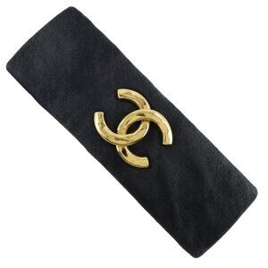 CHANEL COCO Mark Valletta black Suede/Plated Gold Women